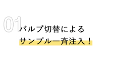 バルブ切替によるサンプル一斉注入！